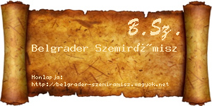Belgrader Szemirámisz névjegykártya